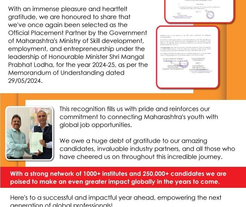 Official Placement Partner for Maharashtra’s Ministry of Skill Development!